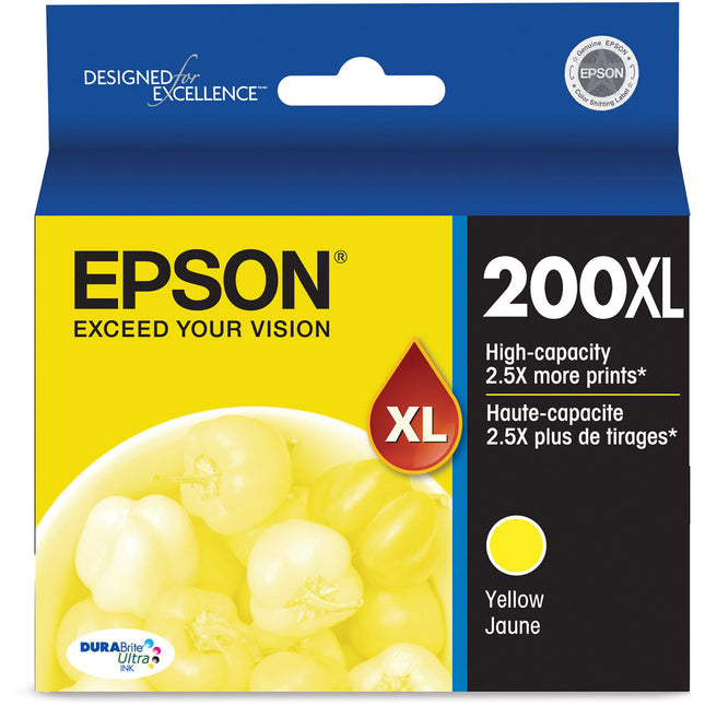 Cartucho de Tinta Amarilla Epson 200XL DURABright Alta Capacidad para Impresoras All-in-One