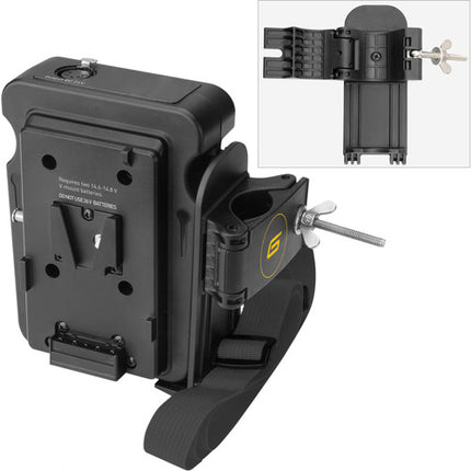 Genaray Dual V-Mount Adaptador Batería para Endeavor 150W LED con Correa y Cable XLR