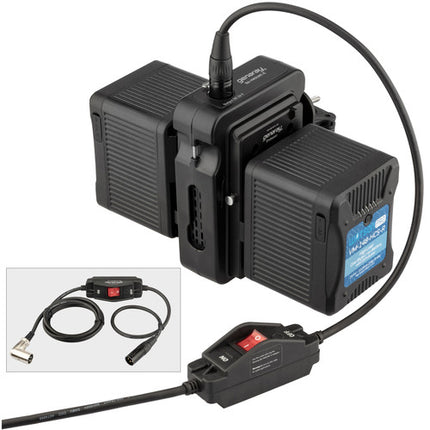 Genaray Dual V-Mount Adaptador Batería para Endeavor 150W LED con Correa y Cable XLR