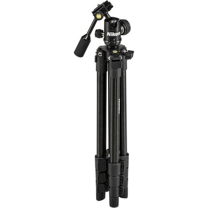 Nikon Tripode Compacto para Exterior Altura Max 126 cm Capacidad 2.5 kg Cabeza Esférica con Barra de Pan Pico de Liberación Rápida