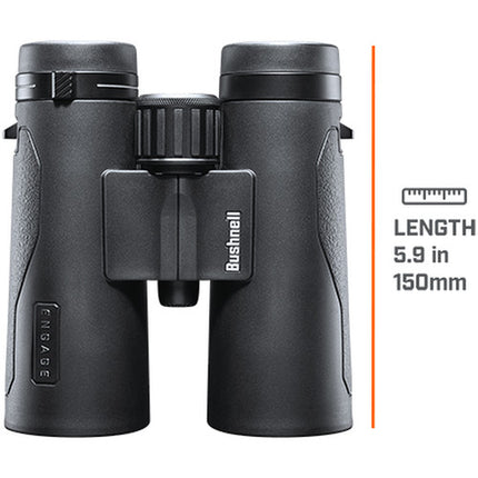 Bushnell 10x42 Engage X Prismáticos con cristal libre de plomo y lentes multirrevestidos en negro
