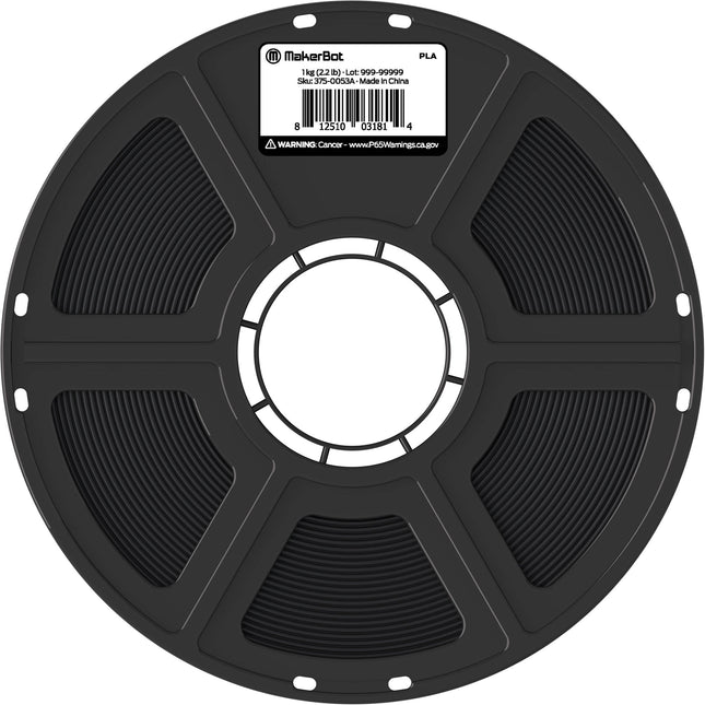 MakerBot Filamento PLA 1.75mm 2.2 lb Negro para impresión 3D