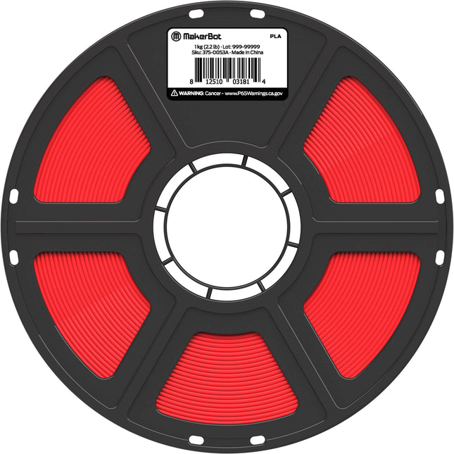 MakerBot 1.75mm PLA Filamento True Color Series 2.2 lb Rojo Vivo