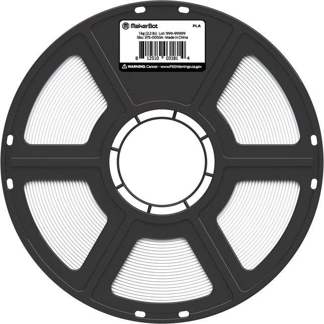 MakerBot PLA Filamento 1.75mm 2.2 lb Blanco Verdadero para impresión 3D