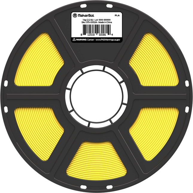 MakerBot Filamento PLA True Color 1.75mm 2.2 lb Amarillo Vivo para Impresora 3D