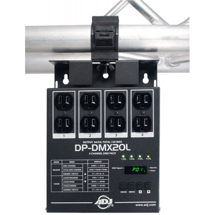 American DJ DP-DMX20L Pack de dimmer DMX 4 canales con 16 escenas y memoria de falla de energía