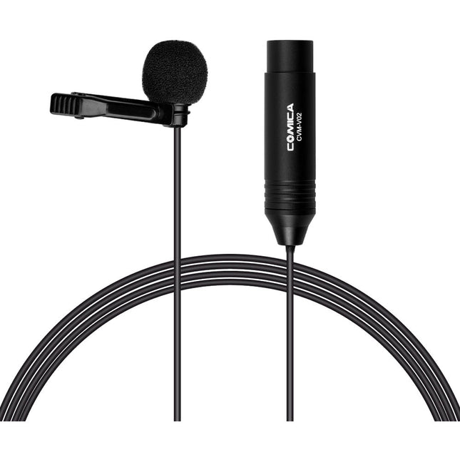 Comica Audio CVM-V02C Micrófono Lavalier Cardioide con Conector XLR Cable 1.8 m Pack Accesorios