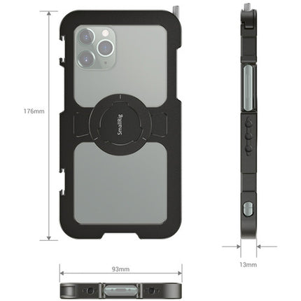 SmallRig Pro Mobile Cage para iPhone 11 Pro Max con Monturas Frías y Orificios 1/4"-20