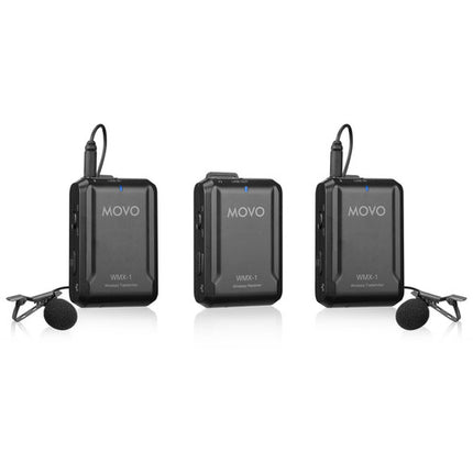 Movo Photo WMX-1-DUO Sistema de Micrófono Lavalier Inalámbrico 2 Personas 2.4 GHz 6 Horas de Uso 200 Pies Alcance