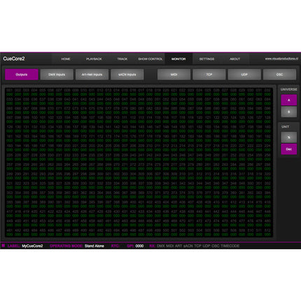 Visual Productions CueCore2 Controlador de Iluminación Arquitectónica Multi-Protocolo con Software Bundled