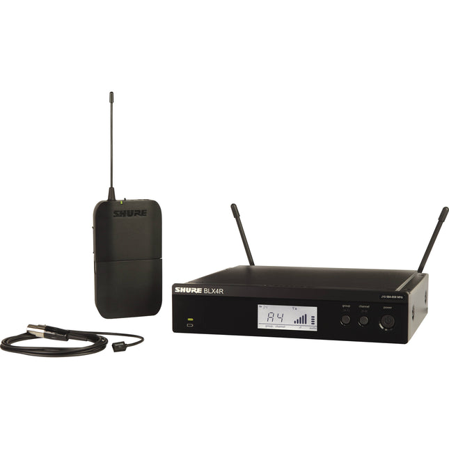 Shure BLX14R/W93 Sistema Micrófono Lavalier Inalámbrico Omnidireccional Rackmount 14 Horas Batería 300 Pies Alcance