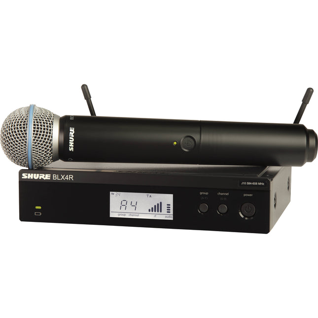 Shure BLX24R/B58 Sistema de micrófono inalámbrico con receptor rack 123 frecuencias Beta 58A