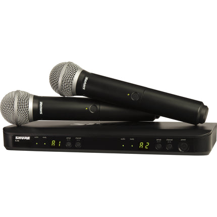 Shure BLX288 PG58 Sistema de Micrófono Inalámbrico Doble Canal 123 Frecuencias Rango 300 pies