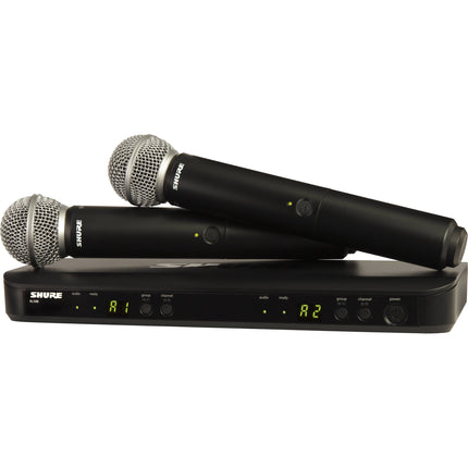 Shure BLX288/SM58 Sistema de Micrófonos Inalámbricos Dual Canal con 14 Horas de Batería y 300 Pies de Alcance