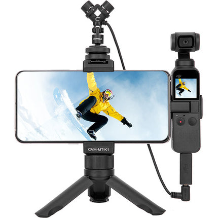 Comica Audio CVM-MT-K1 Micrófono Estéreo para Cámara Rotación 180° con Kit para Smartphone DJI Osmo Pocket
