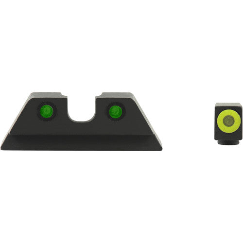 Meprolight HVS Mira para Glock 9mm Tritio Amarillo Verde Dual