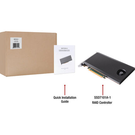 HighPoint SSD7101A-1 Controlador RAID M.2 NVMe 4 Puertos PCIe 3.0 x16 14 GBs