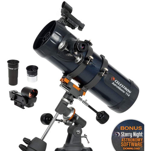 Celestron AstroMaster 114EQ Telescopio Reflector 114mm 1000mm focal  f/9 trípode ajustable