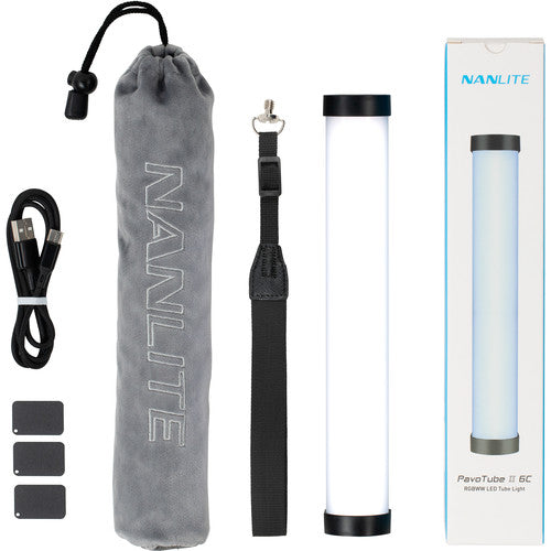Nanlite PavoTube II 6C Tubo LED RGB 10" Batería Recargable 169 Lux
