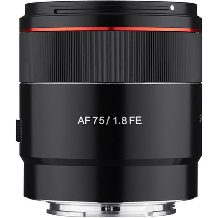 Samyang AF 75mm f/1.8 FE objetivo para Sony E apertura f/1.8 a f/22 enfoque STM
