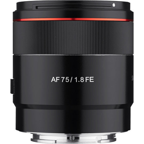 Samyang AF 75mm f/1.8 FE objetivo para Sony E apertura f/1.8 a f/22 enfoque STM