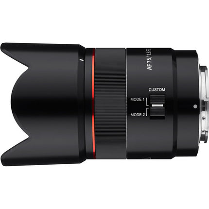 Samyang AF 75mm f/1.8 FE objetivo para Sony E apertura f/1.8 a f/22 enfoque STM