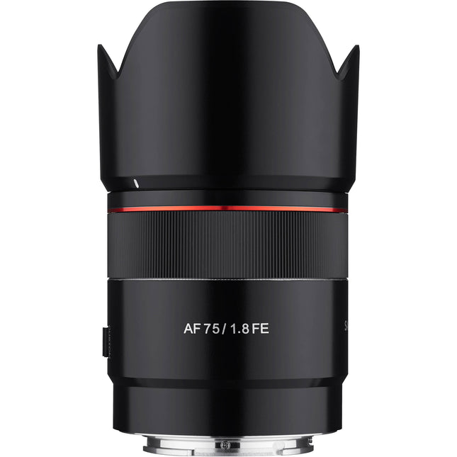 Samyang AF 75mm f/1.8 FE objetivo para Sony E apertura f/1.8 a f/22 enfoque STM
