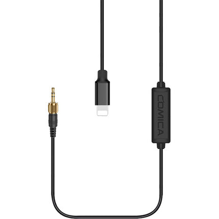 Comica Audio Cable Adaptador Locking 3.5mm TRS a Lightning 45 cm iPhone
