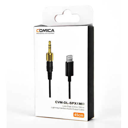 Comica Audio Cable Adaptador Locking 3.5mm TRS a Lightning 45 cm iPhone