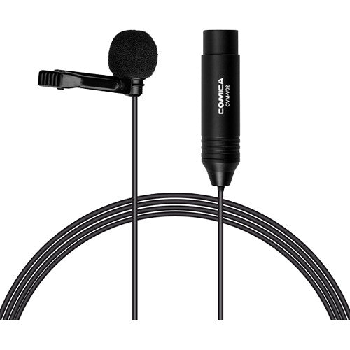 Comica Audio CVM-V02O Micrófono Lavalier Omnidireccional XLR 4.5m Cable Foam Windshield