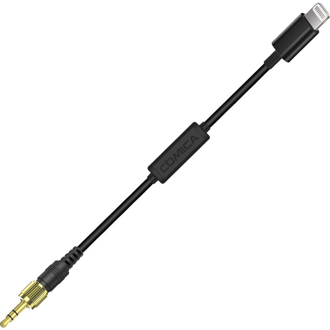 Comica Audio Cable Adaptador Locking 3.5mm TRS a Lightning 45 cm iPhone