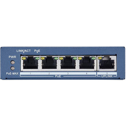 Hikvision DS-3E0505P-E Switch de Red Gigabit 4 Puertos PoE 10Gbps