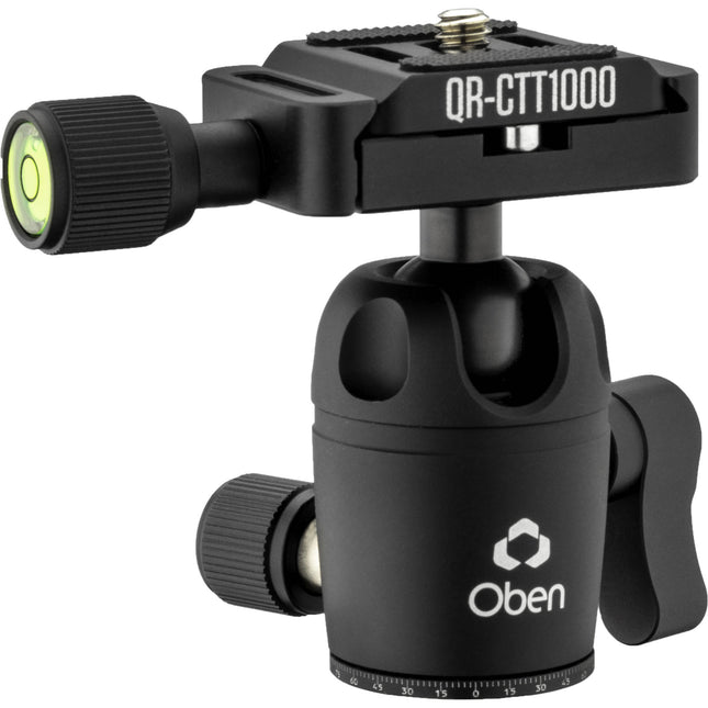 Oben MBH-11 Mini Cabezal de Bola Dual Acción Capacidad 11 lb Altura 2.9" con Placa de Liberación Rápida estilo Arca