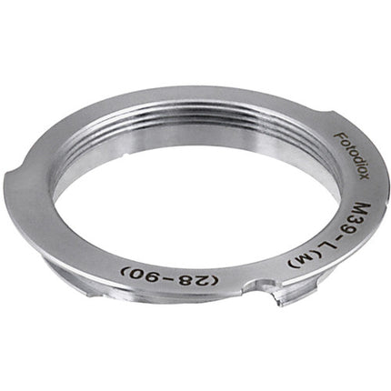 Adaptador FotodioX M39 a cámara Leica M con líneas de encuadre 28mm 90mm y enfoque infinito