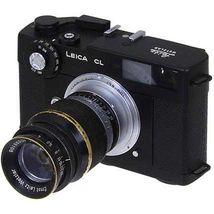 Adaptador FotodioX M39 a cámara Leica M con líneas de encuadre 28mm 90mm y enfoque infinito