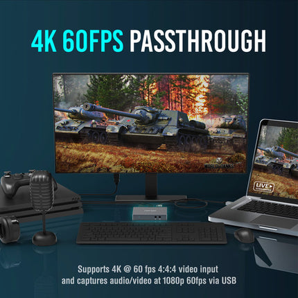 Pengo Technology Capturador de Video HDMI 4K a USB 3.0 con Salida 1080p y Loop-Through