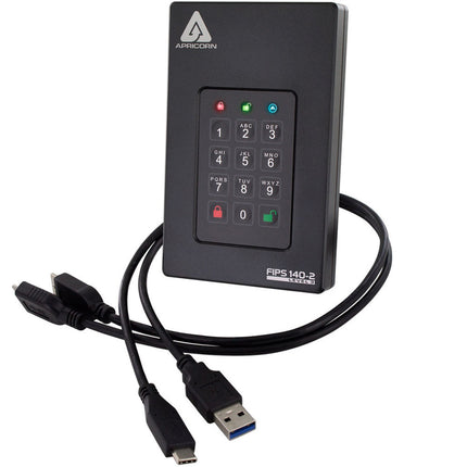 Apricorn 1TB Aegis Fortress L3 SSD portátil cifrada 5 Gb/s y teclado PIN