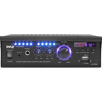 Pyle Pro PCAU46BA Receptor de Audio Estéreo Bluetooth 120W RCA Aux USB