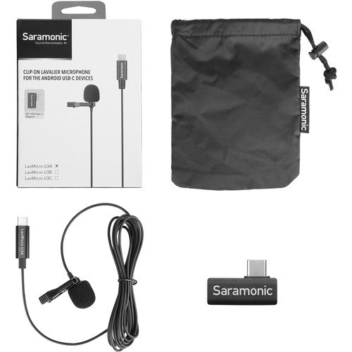Micrófono Lavalier Omnidireccional Saramonic LavMicro U3A USB Tipo C 2m Cable