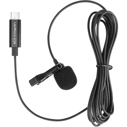Micrófono Lavalier Omnidireccional Saramonic LavMicro U3A USB Tipo C 2m Cable