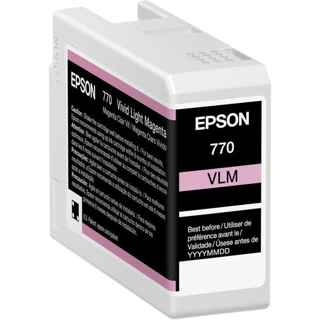 Cartucho de Tinta Epson 770 UltraChrome PRO10 Magenta Claro 25mL para Impresora Fotográfica SureColor P700 13"