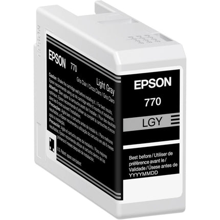 Epson 770 UltraChrome PRO10 Cartucho de Tinta Gris Claro 25mL para Impresora Fotográfica SureColor P700 13"