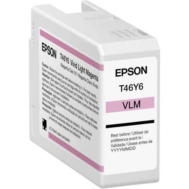 Epson T46Y Tinta Vivid Light Magenta UltraChrome PRO10 50mL para impresora fotográfica SureColor P900 17"