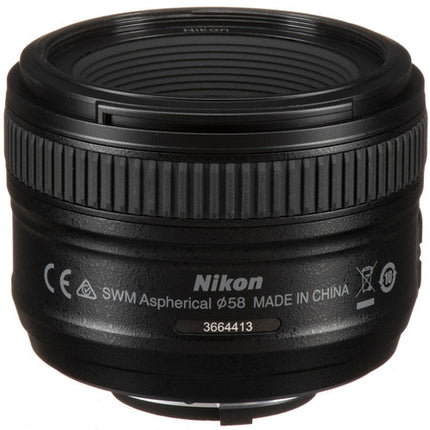 Nikon AF-S NIKKOR 50mm f/1.8G objetivo F-Mount apertura f/1.8 a f/16 con motor silencioso AF