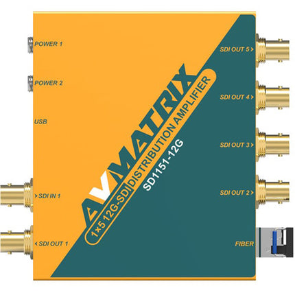 AVMATRIX SD1151-12G Amplificador de Distribución 12G-SDI 1x5 con Entrada BNC y Fuente 5V