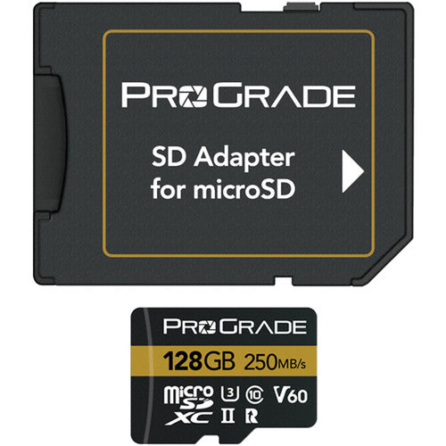 ProGrade Digital 128GB microSDXC UHS-II V60 Clase 10 con Adaptador SD