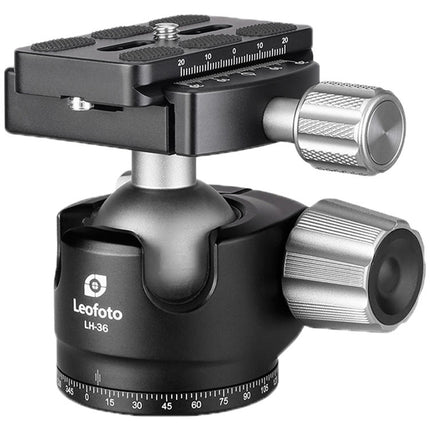 Leofoto LH-36 Cabezal de Bola Perfil Bajo Capacidad 39.7 lb Arca-Type rápido