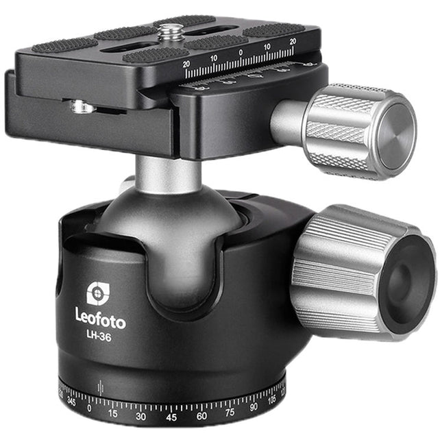 Leofoto LH-36 Cabezal de Bola Perfil Bajo Capacidad 39.7 lb Arca-Type rápido
