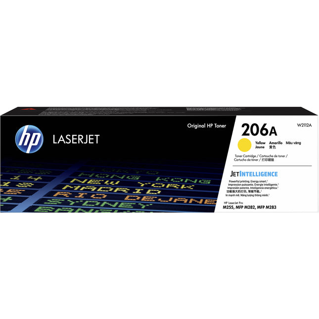 Cartucho de tóner amarillo HP 206A para impresoras M255dw M283fdw 1250 páginas