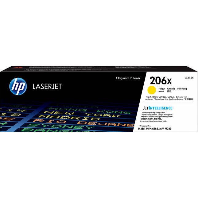 Cartucho de tóner amarillo HP 206X alta capacidad 2450 páginas para impresoras MFP M255dw M283fdw